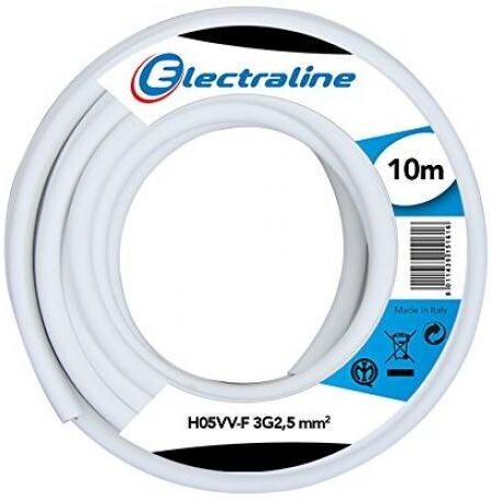 NOTRE SELECTION Câble domestique H05VV-F blanc 2,5 mm² 10 m ELECTRALINE 20607085J Blanc