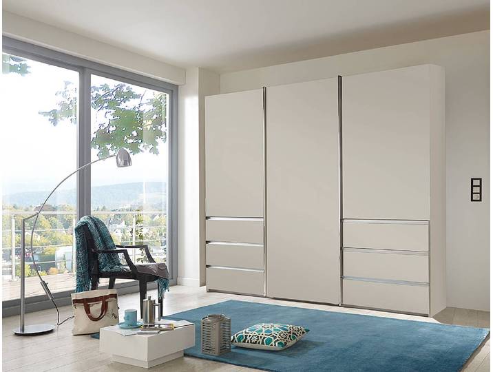 Schwebetürenschrank 295 x 236cm Grau/Beige/Champagner