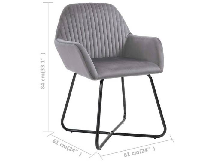 Mode Chaises à manger/salon Set de 2 CHEZ YIYI assise optimal - gris velours 61x61x84cm _48304137117