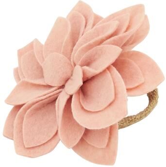Saro Lifestyle Felt Blossom Napkin Ring (Set of 4)