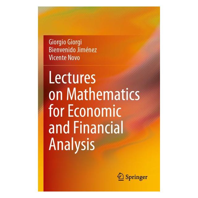 Umbreit Lectures on Mathematics for Economic and Financial Analysis (Englisch, Bienvenido Jiménez, Giorgio Giorgi, Vicente Novo) (71886118)