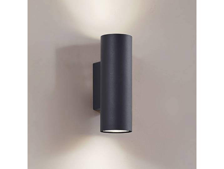 Wandlamp Joffrey, dimbaar, zwart, Woon-/ Eetkamer, Aluminium, Modern, wandlamp