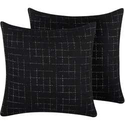 DEKOKISSEN 2er-Set Schwarz 45/45 cm Bellflower
