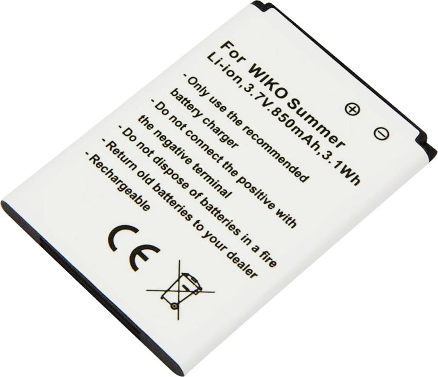 Avizar Batterij voor Wiko Summer 3.7V 850mAh Li-Ion, Wit