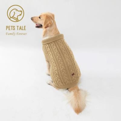 Uplifted Finds Winter Knitted Pet Sweater khaki m