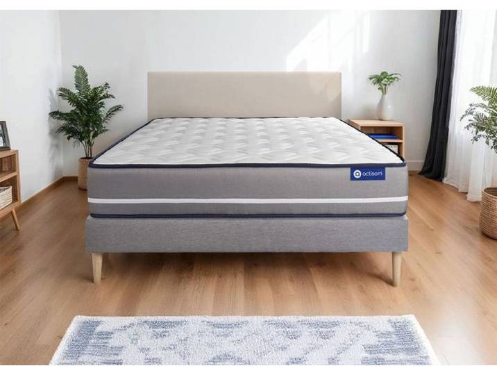 Ensemble Matelas Sommier 160x190 cm - Actiflex Pur - Sommier Kit Gris