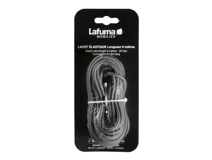 Lafuma Mobilier LFM2405-9406 Lacet Elastique Universel pour Fauteuils Pliables\, Convient aux modèles de lit de Soleil Siesta et aux Relax à Lacets RSX/RSXA\, Noir\, 8 mètres