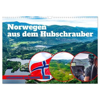 Norwegen aus dem Hubschrauber - Luftaufnahmen und Panorama (Wandkalender 2027 DIN A3 quer), CALVENDO Monatskalender