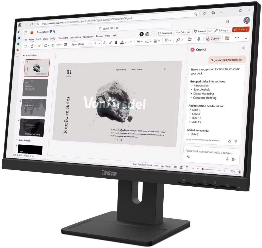 Monitor led 21.5 pulgadas lenovo thinkvision e22 - 40 ips - fhd - dp - hdmi - 100hz - 4ms - vesa 100x100