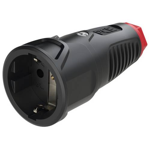 PCE 2520-sr Schutzkontaktkupplung Gummi, Thermoplast 250V Schwarz, Rot IP20
