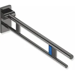 HEWI System 900 Mobiler Stützklappgriff Duo Design A Edelstahl PVD Schwarzchrom glänzend