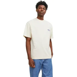 Jack & Jones Herren Rundhals T-Shirt JORSANTORINI BACK - Relaxed Fit - Black 12251776 - S