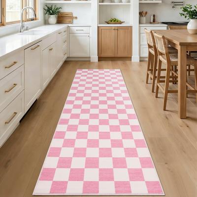 Garvee Washable Modern Geometric Checkered Area Rug