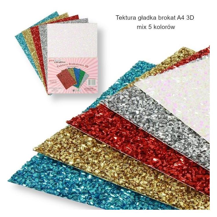 Teka A4-Karton, glatt, 3D-Glitzer, 5 Farben (47992805)