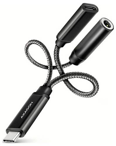 AXAGON USB 2.0 Adapter [2x USB-C Buchse (Power Delivery), Klinkenbuchse 3.5mm - 1x USB-C Stecker]