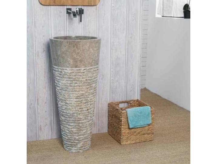 Wanda collection - Vasque Salle de Bain sur Pied en marbre Florence Gris