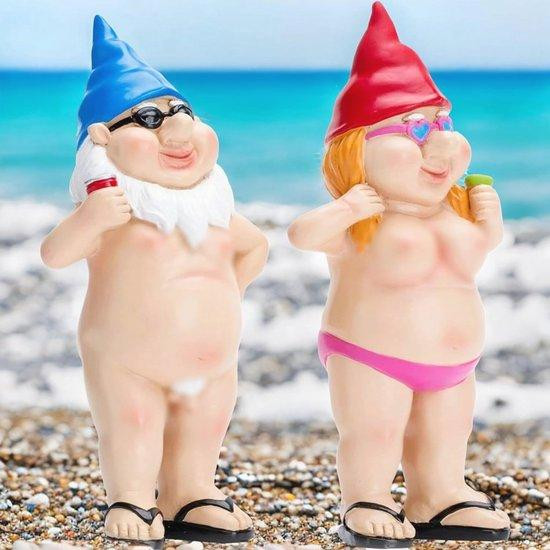 Humoristisch Tuin Gnome Beeldje - Grappige Welkom Kabouter voor Binnen en Buiten Decoratie
