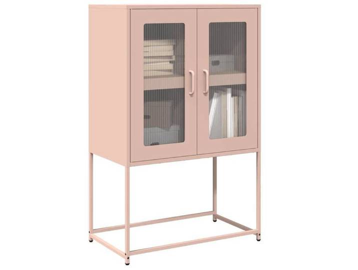 Buffet haut rose 68x39x107 cm acier armoire armoire de rangement buffet haut armoire latérale armoire haute 853375