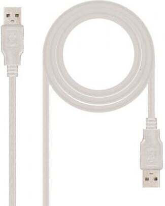 Nanocable USB A naar USB A kabel, USB 2.0, 3 meter, beige
