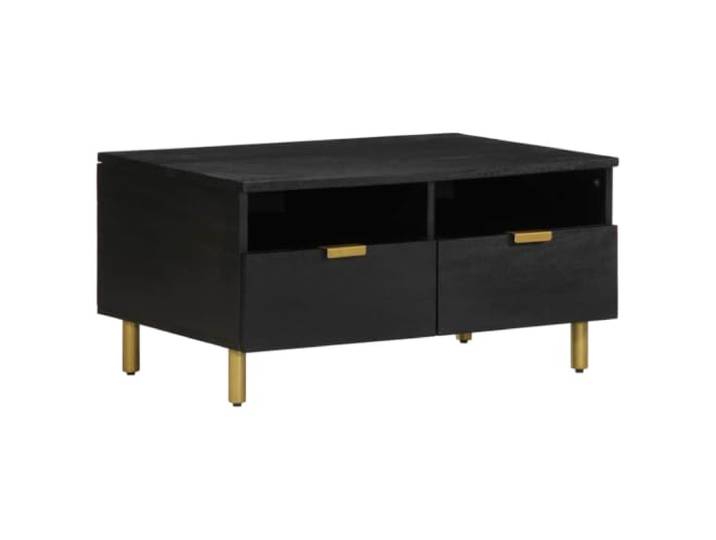 GHVBNMF Couchtisch Schwarz 80x54x40 cm Holzwerkstoff Sofatisch Elegant schwarzer Beistelltisch fürs Wohnzimmer mit Stauraum und Metallgriffen im zeitlosen Industrial Style.