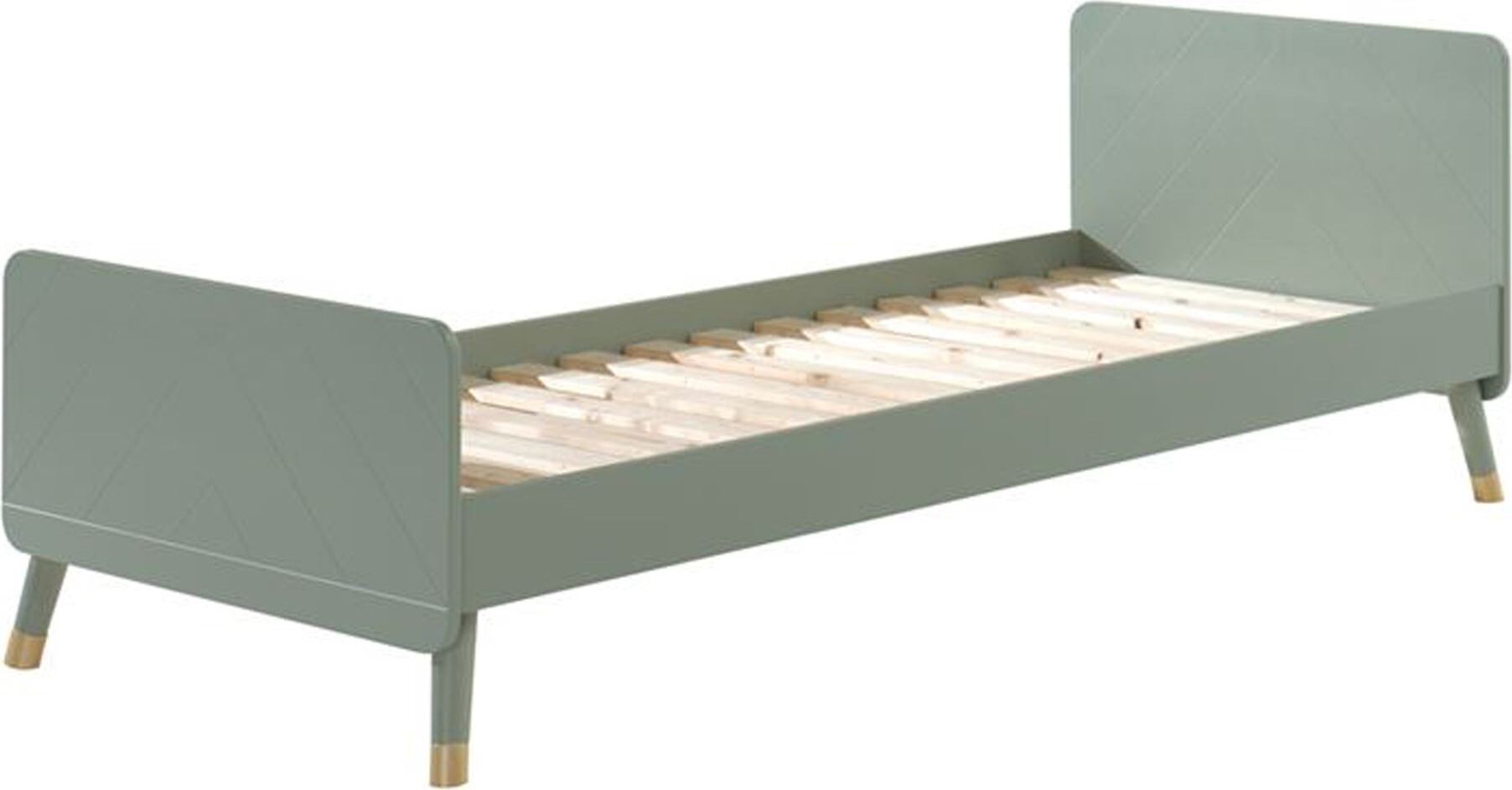 Einzelbett Kamillah 204x95x74 Kinderbett MDF Olive Grün