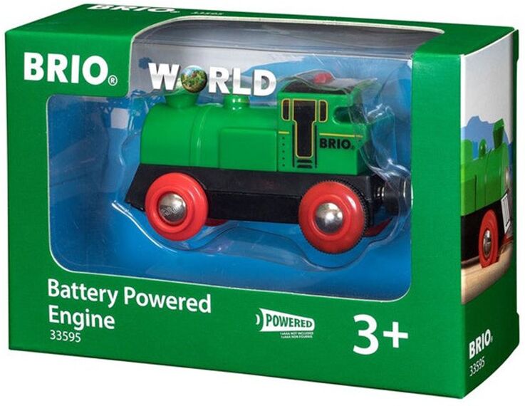 Locomotive à pile Bi-directionnelle verte- Accessoire circuit de train en bois - Brio