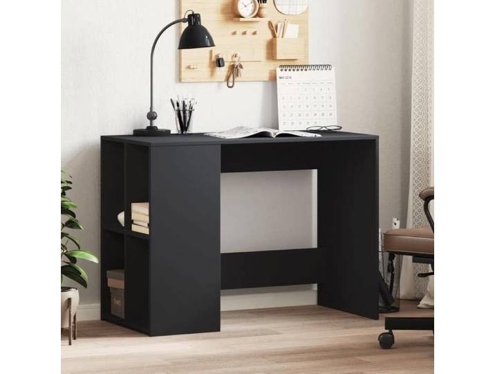 VVMEUBLE* CHIC Table de travail - Bureau sur pied - Noir 102x50x75 cm - Bois d'ingénierie FR4521279