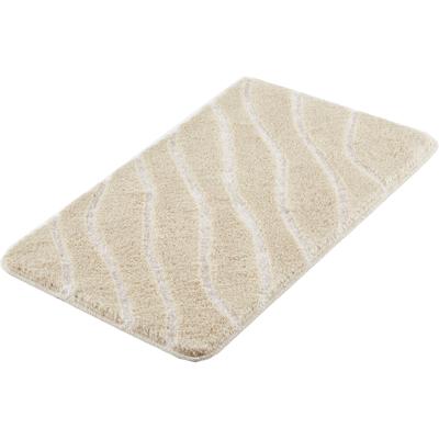 Badematte KLEINE WOLKE "Tram, Badvorleger, Badezimmer Teppich", braun (caramel), H:20mm, Polyacryl, Badematten, Badematte, Badteppich, modernes Wellen Design, Hoch-Tief Effekt