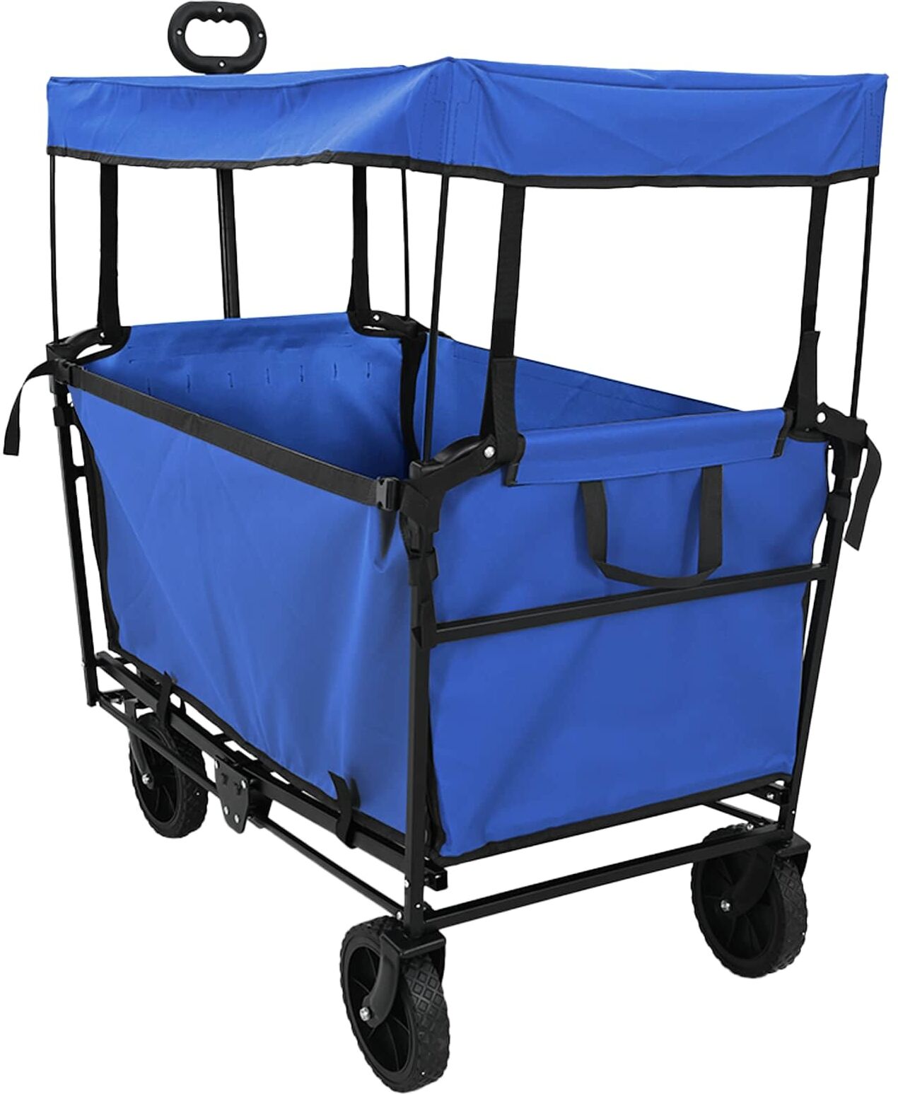 vidaXL Chariot de courses pliant avec freins Noir 105 x 56,5 x 116 cm