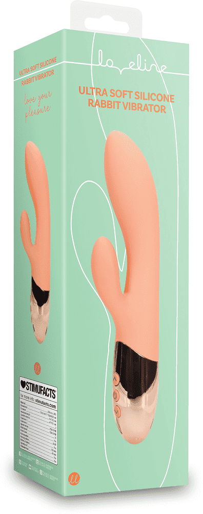 Loveline Ultra Soft Silicone Rabbit Vibrator - Ceramic Peach