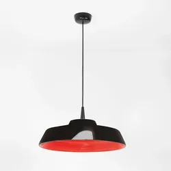 Zafferano Circus Black LED-Pendelleuchte, 8 W, 2700 K, Durchmesser 35 cm, handgefertigtes Design aus Keramik mit roter Außenlackierung