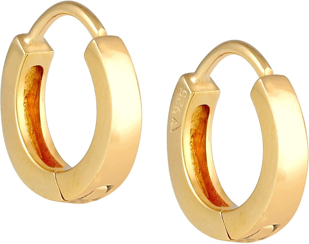 Paar Creolen ELLI "Ohrringe Creolen Basic Scharnier 925 Silber", gold, Ohrringe, Damen, ohne Stein, Silber 925 (Sterlingsilber), Paar Creolen
