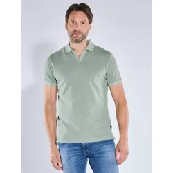 engbers Herren Polo-Shirt uni Grün regular Knopfleiste - S