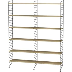 Bücherregal minimalistisch Schwarz Eiche