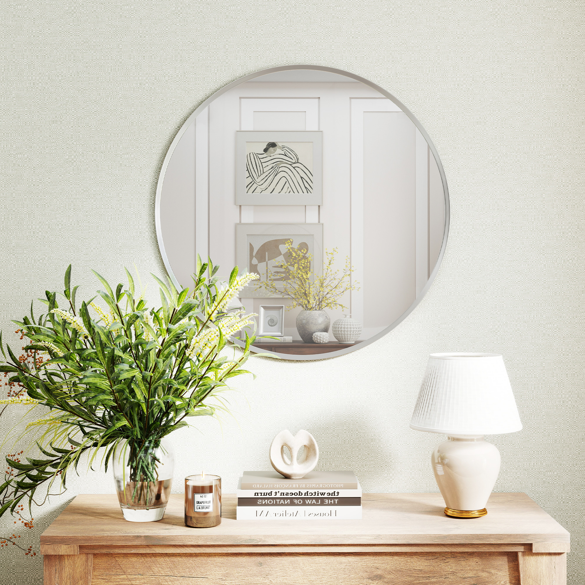 Homcom Specchio da parete moderno 61x61 cm, argento   Aosom Italy