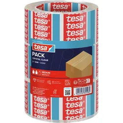 TESA 57831 - tesapack® Paketband, kristall-klar, 66 m x 50 mm, 3 Rollen