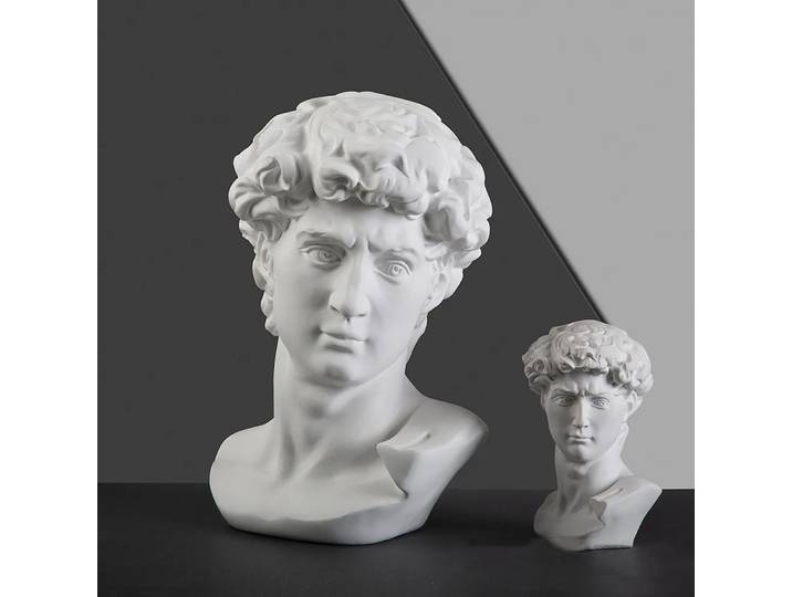 Statue buste de David grec, Figurines décoratives en résine, Sculpture, maison, bureau, bibliothèque, bureau, salon, ornements de mythologie