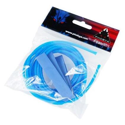 Phobya Simple Sleeve Kit 6mm (1/4' UV-Blau 2m incl. Heatshrink 30 (1x) (93194)