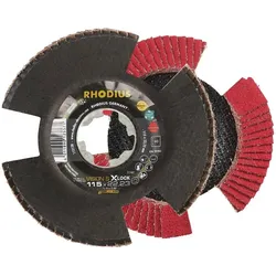 Rhodius, Schleifmittel, TOPline VISION SPEED X-LOCK Fächerschleifscheibe 115 x 22,23 mm K60 (60)