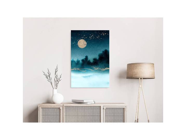 Tableau déco Hazy Moon Lin Bleu 80 x 120cm