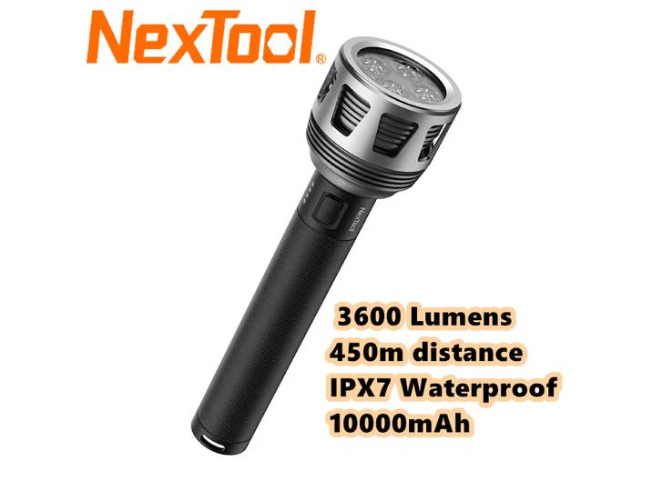 Bâle Tool-Lampes de poche LED haute puissance, lampe haute lumière, torche aste USB étanche, camping en plein air, 3600strada, 450m, 10000mAh, IPX7