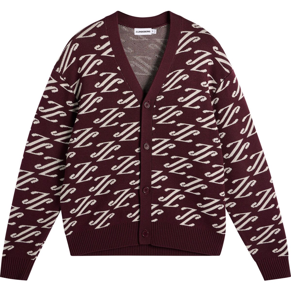 J.Lindeberg Denny Jacquard Cardigan cardi jacquard - winetasting (G164) M BMKW16822-G164-M