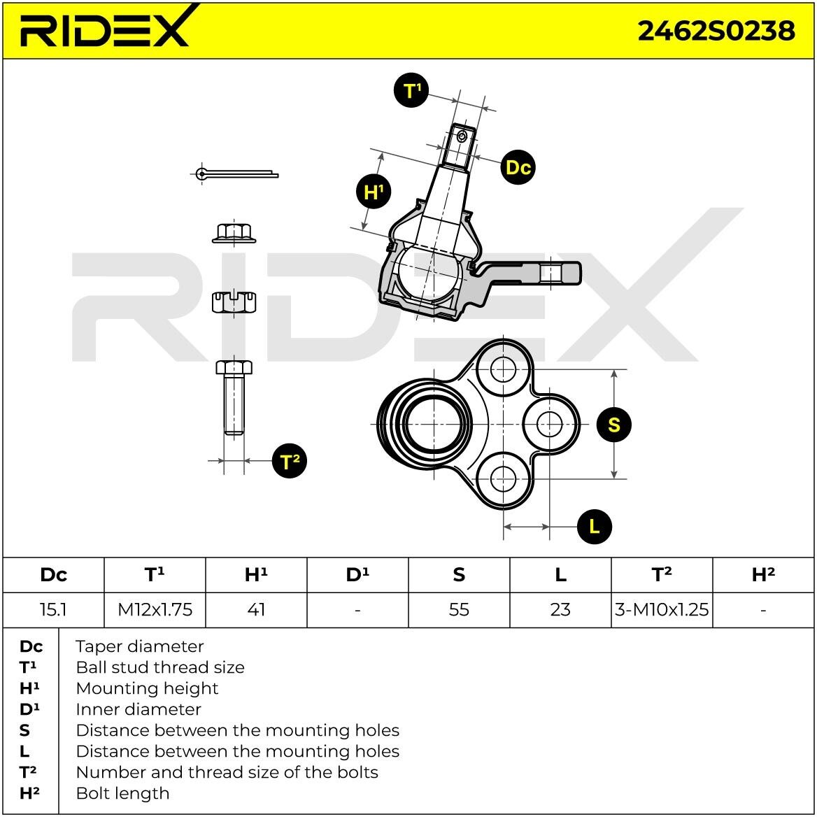 RIDEX 2462S0238 Ball Joint