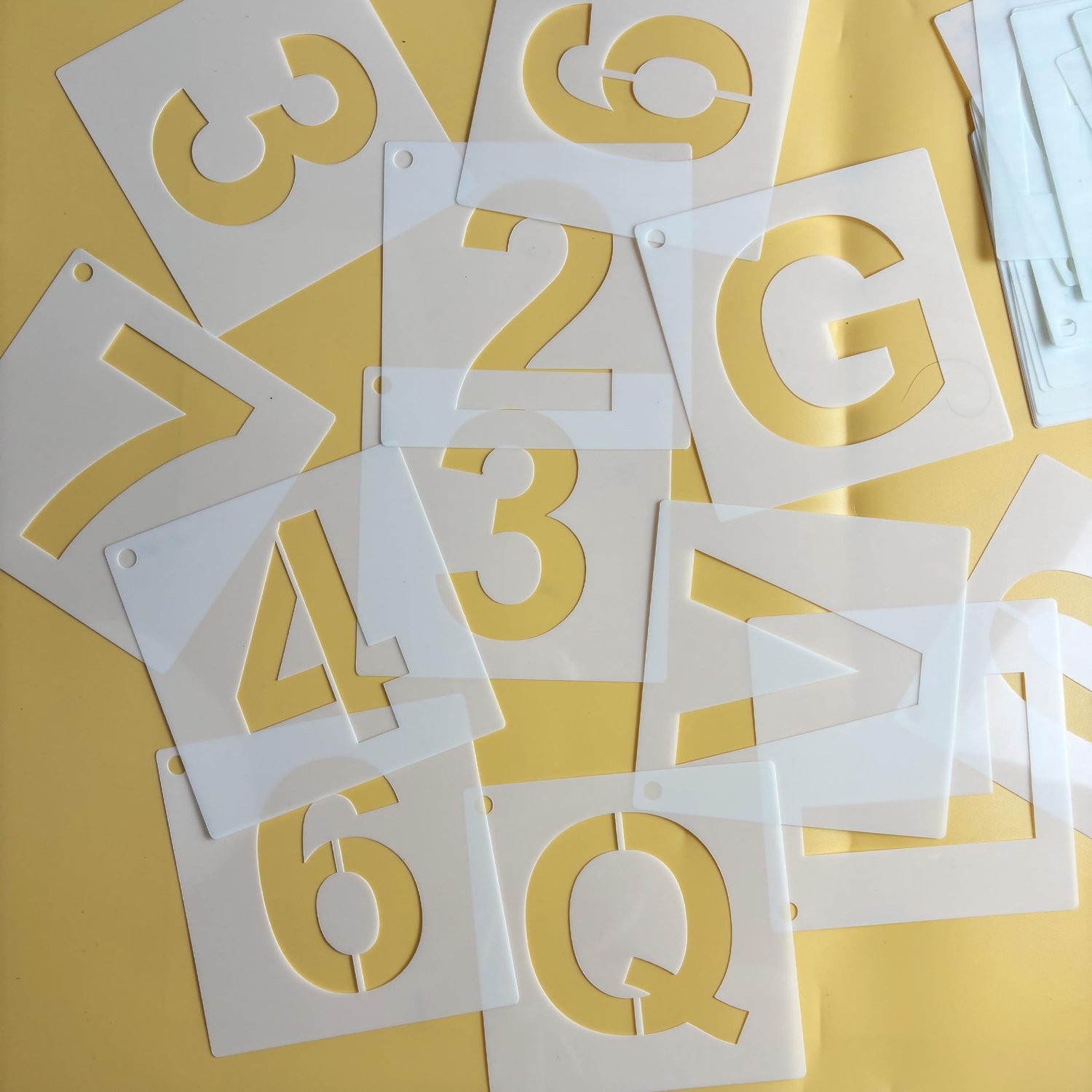 Vemera Letter- en cijfersjablonen 36-delige set van 5 inch voor schilderen