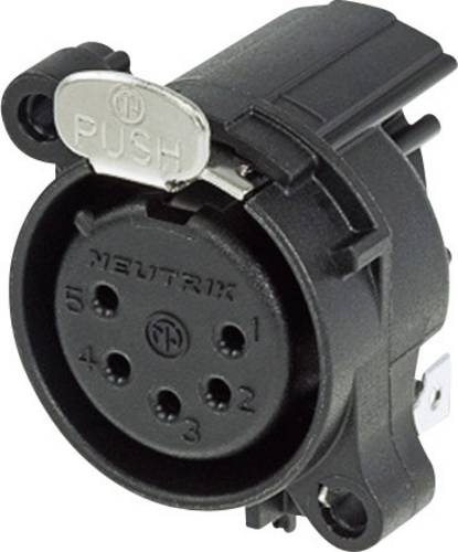 Neutrik NC5FAH XLR-Steckverbinder Flanschbuchse, Kontakte gewinkelt Polzahl: 5 Schwarz 1St.