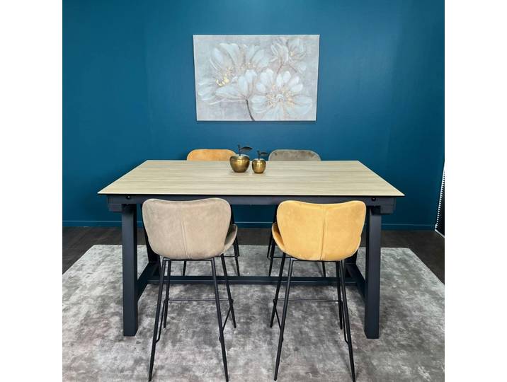 Table haute extensible en céramique 6/10 places LOMBARDIE - Bois