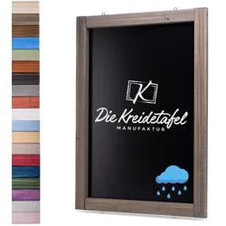 Die Kreidetafel Manufaktur Wetterfeste Outdoor Kreidetafel mit Holzrahmen / Landhausgrau 55x120cm