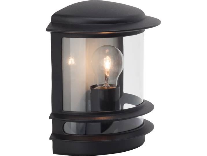 BRILLIANT Applique extérieure Hollywood Lampe d'extérieur Aluminium/plastique noir IP44 protégé contre les éclaboussures 1x E27 max. 60 W