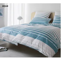 Elegante Bettwäsche Refine - 135x200 cm + 80x80 cm	grau-aqua