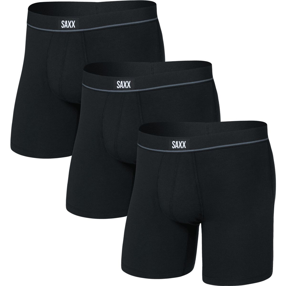 Saxx Essential Cotton Boxer Brief FLY 3PK black (BLK) L SXPP3EC-BLK-L